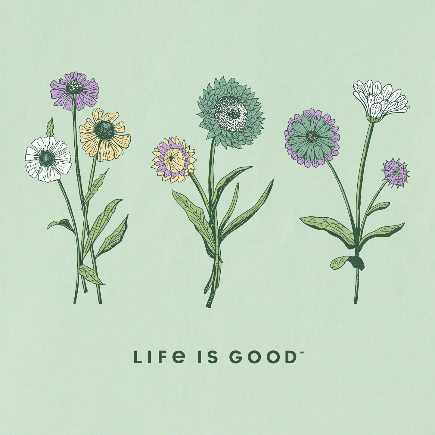 Women's Botanical Flowers Long Sleeve Crusher Tee