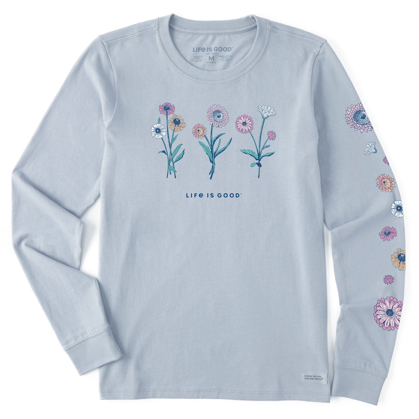 Women's Botanical Flowers Long Sleeve Crusher Tee