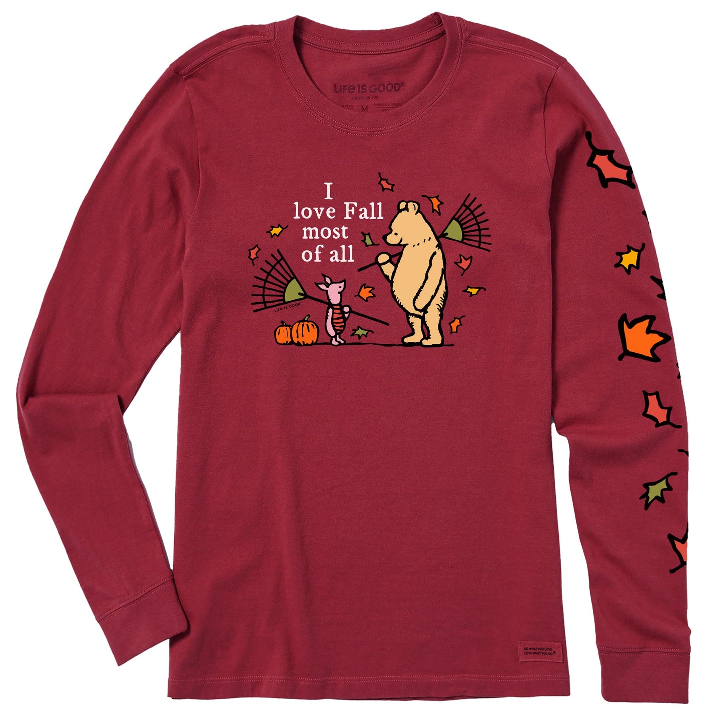 Women's Winnie I love Fall Most of All Long Sleeve Crusher Tee