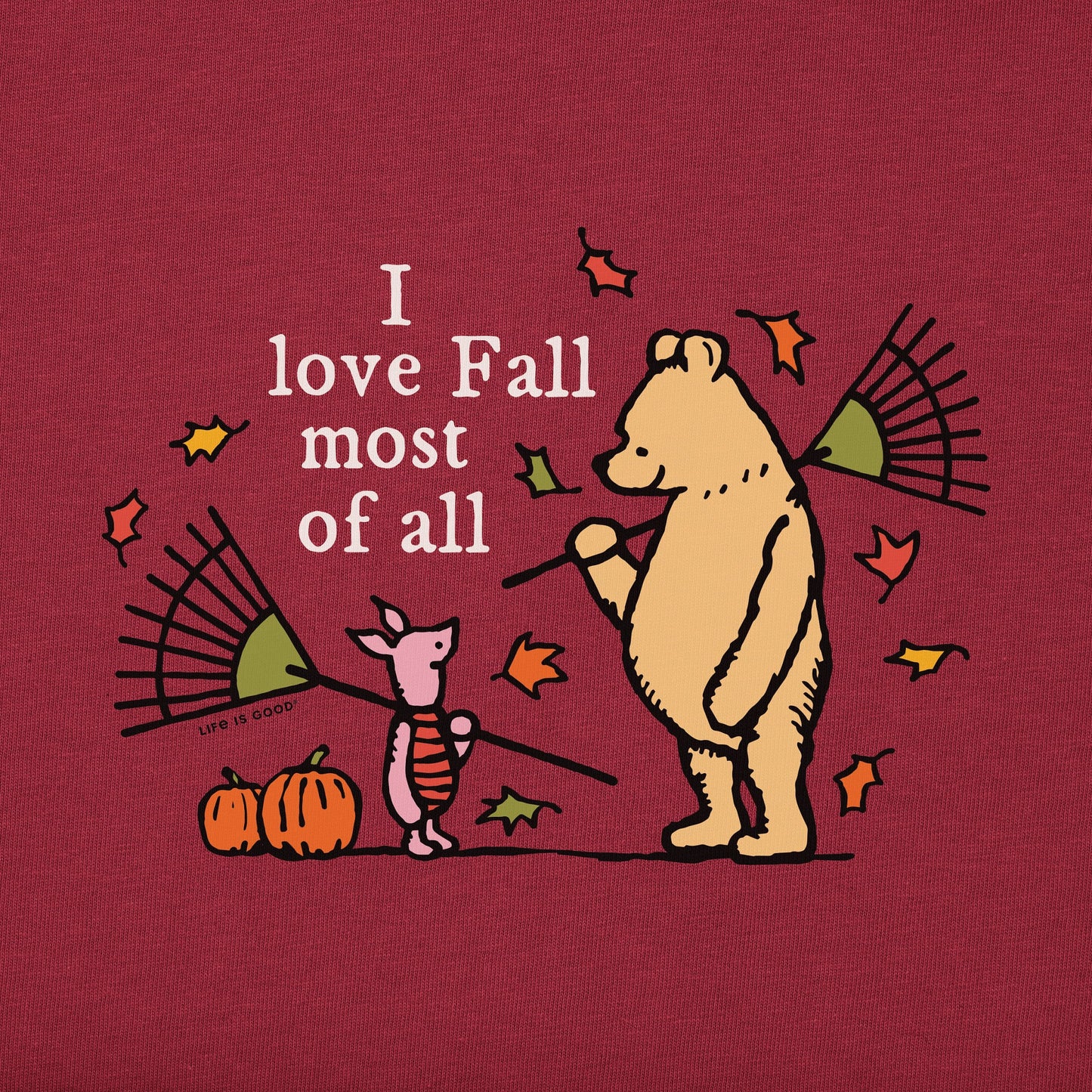 Women's Winnie I love Fall Most of All Long Sleeve Crusher Tee