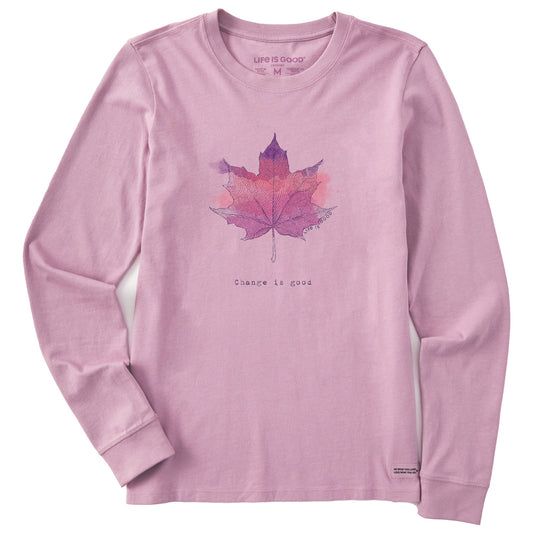 Women's Change Leaf Engraved Long Sleeve Crusher Tee