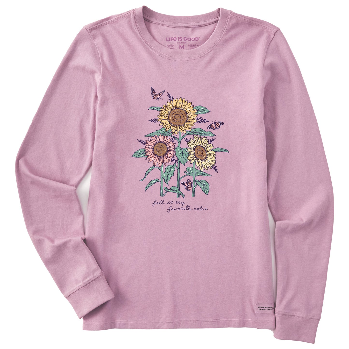 Women's Fall is my Favorite Sunflowers Long Sleeve Crusher Tee