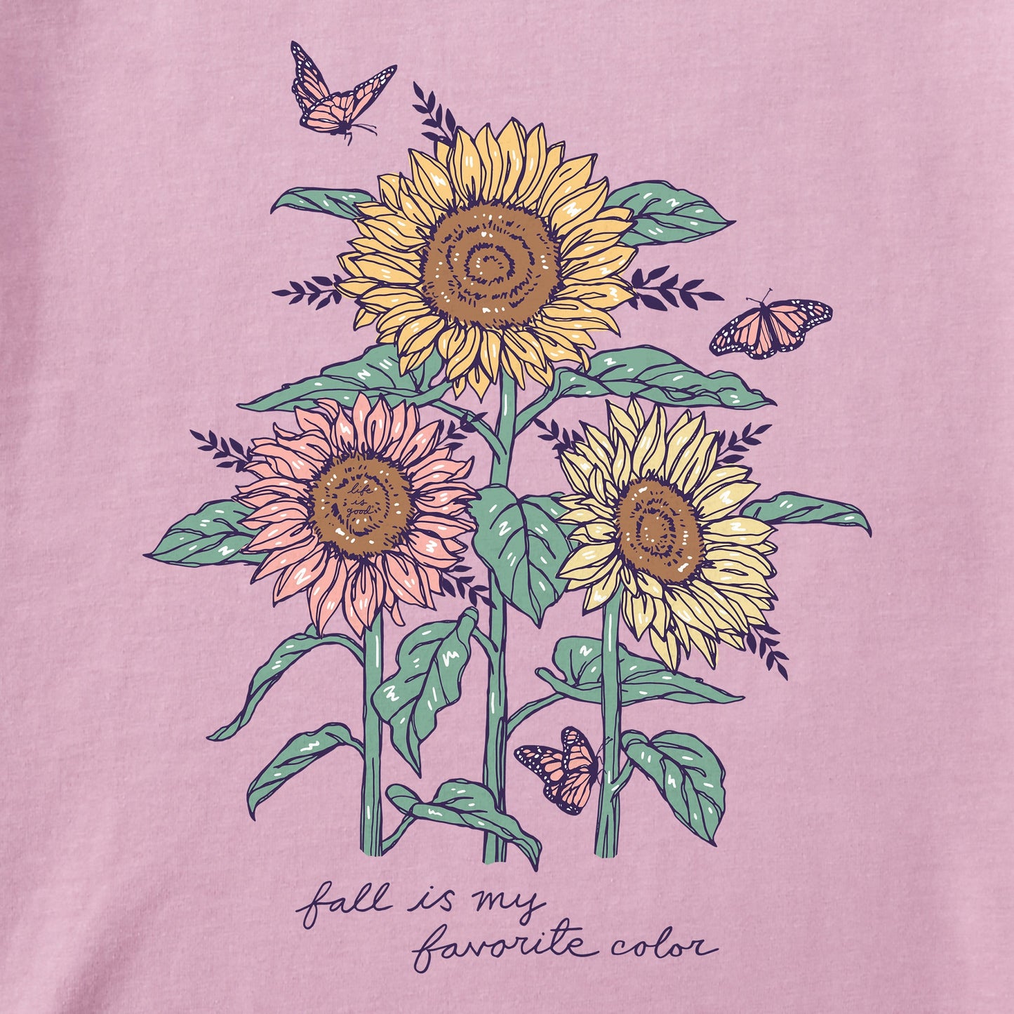 Women's Fall is my Favorite Sunflowers Long Sleeve Crusher Tee