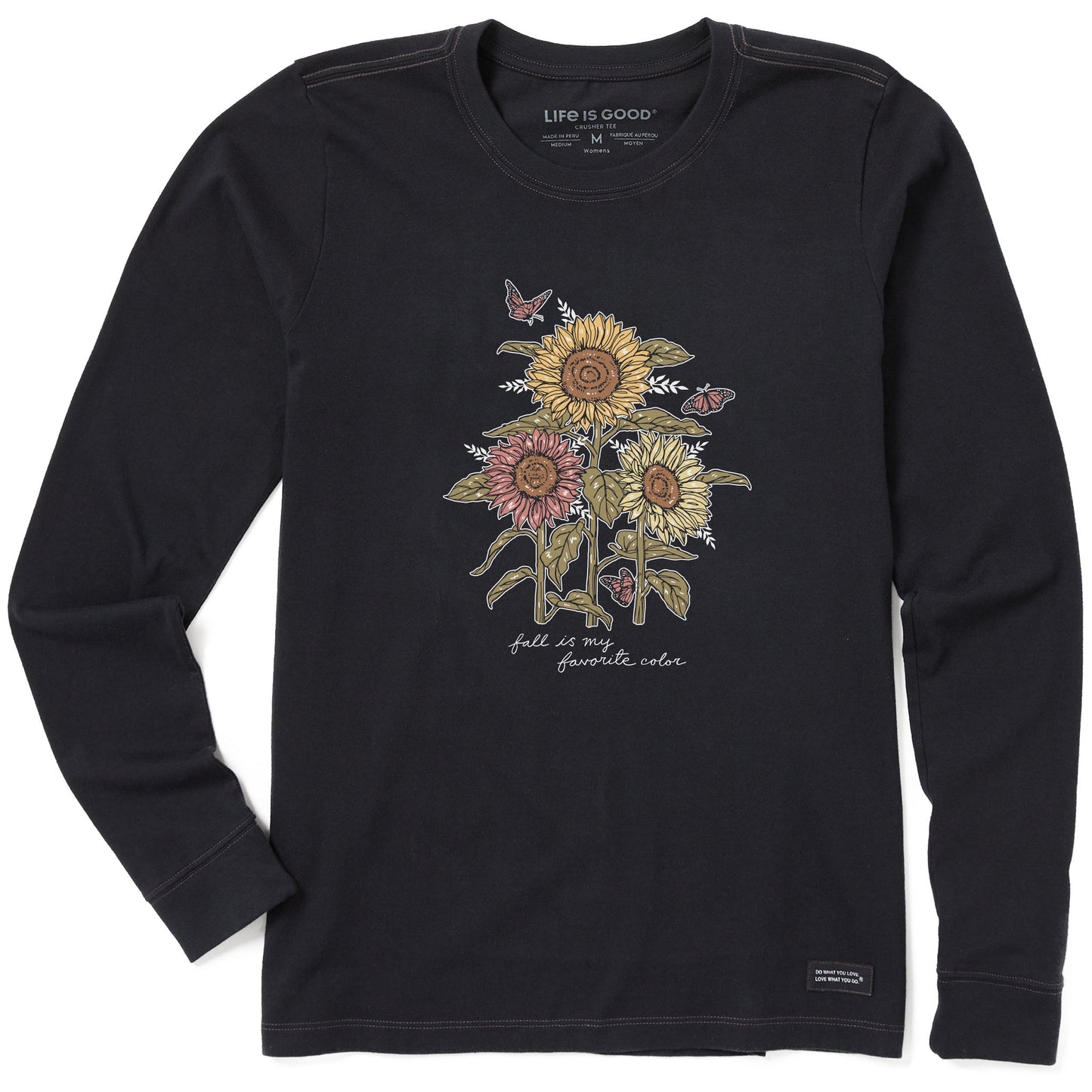 Women's Fall is my Favorite Sunflowers Long Sleeve Crusher Tee