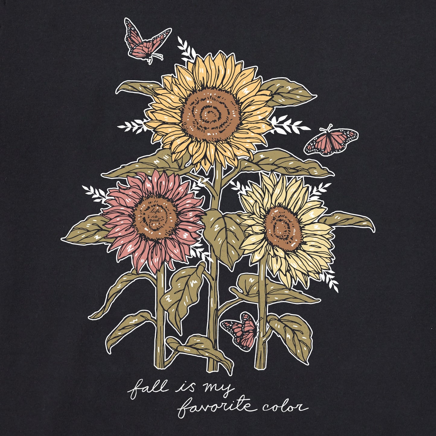Women's Fall is my Favorite Sunflowers Long Sleeve Crusher Tee