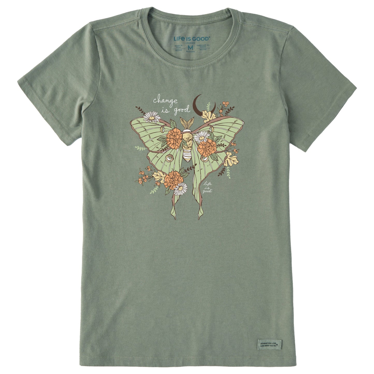 Women's Fall Luna Moth Short Sleeve Crusher Tee