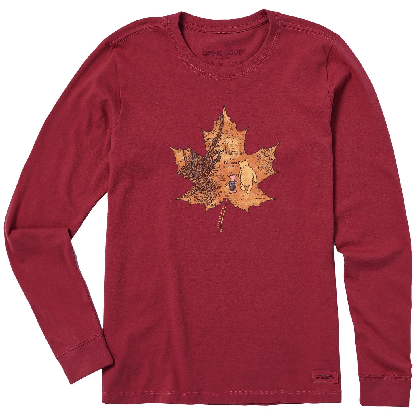 Women's Winnie & P Maple Leaf Long Sleeve Crusher Tee