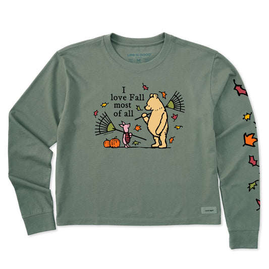 Women's Winnie I love Fall Most of All Long Sleeve Crusher Boxy Tee