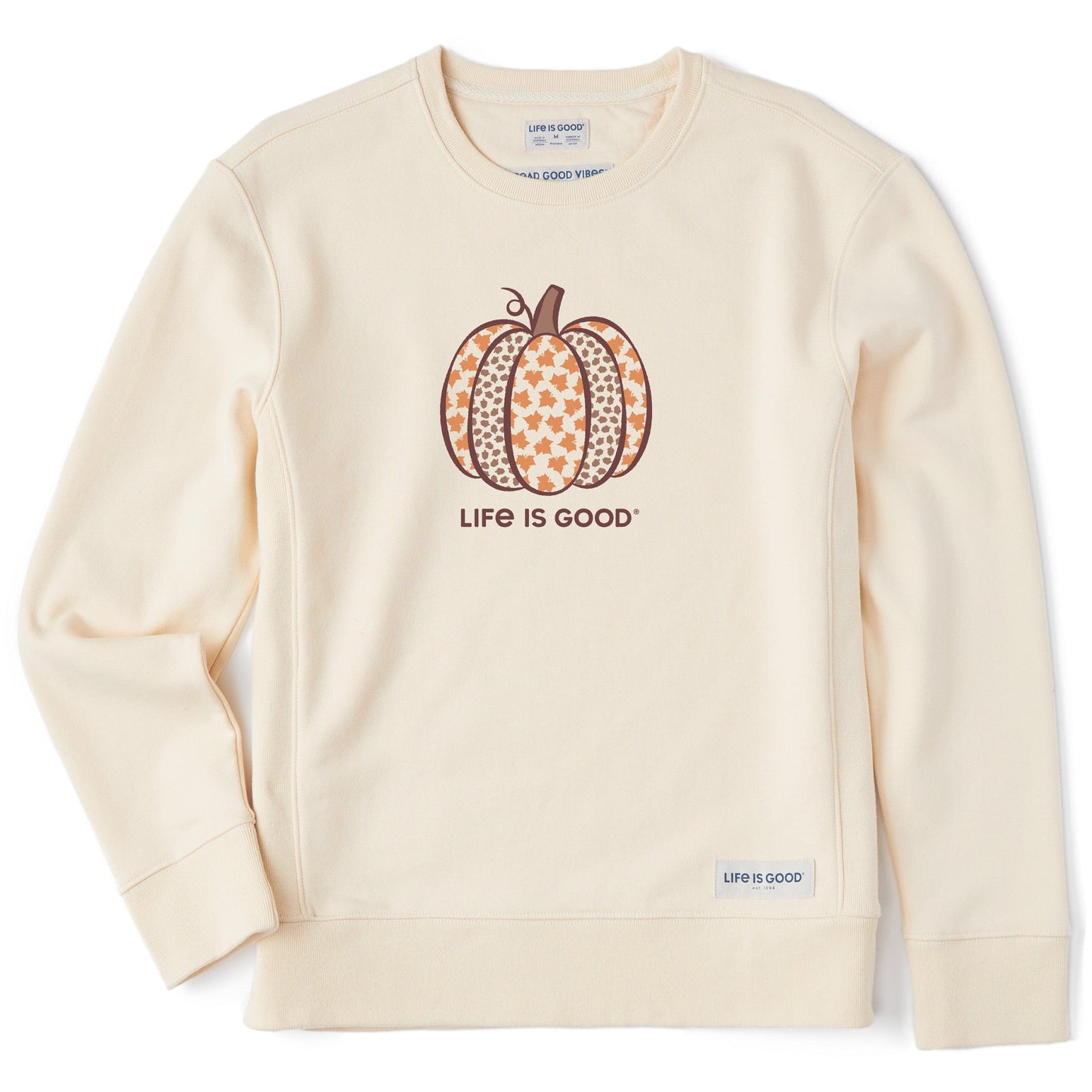 Women's Fall Pattern Pumpkin Simply True Fleece Crew