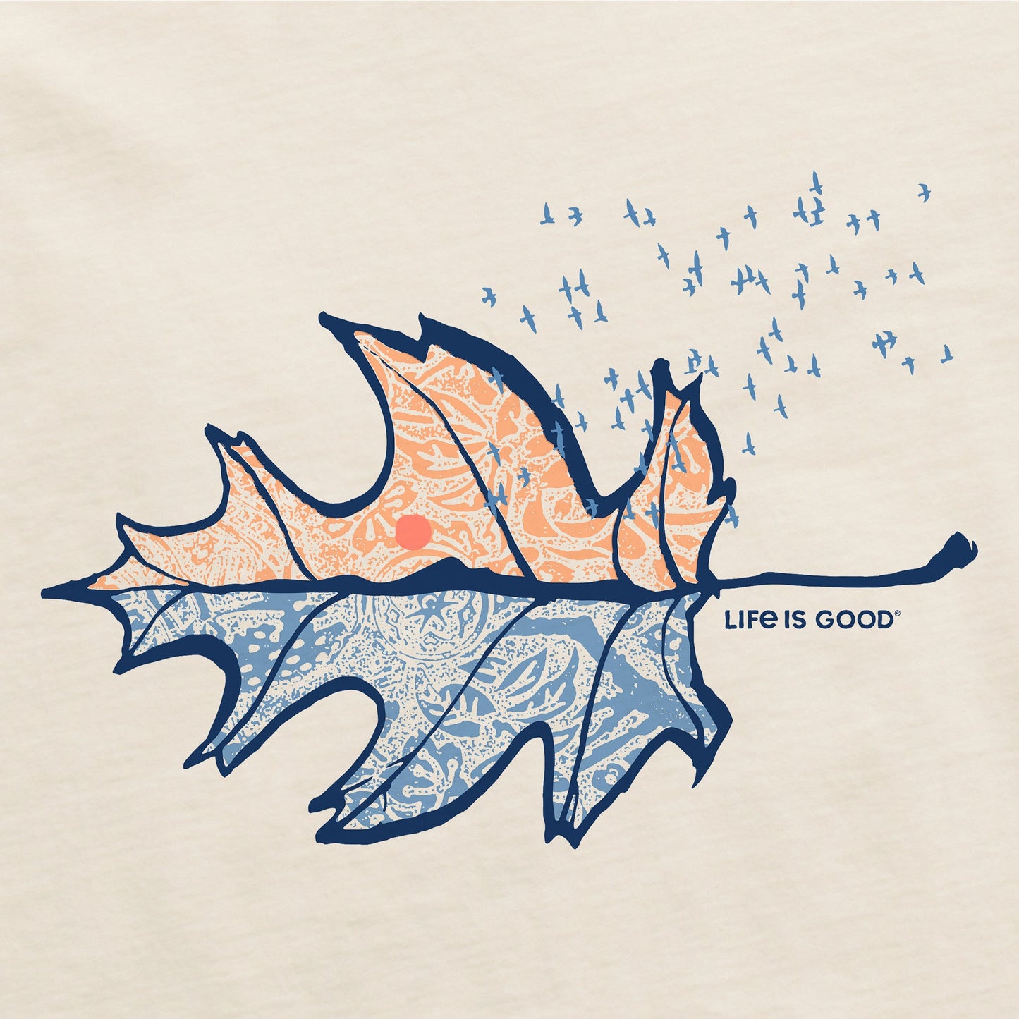 Women's Autumn Leafscape Short Sleeve Crusher Vee