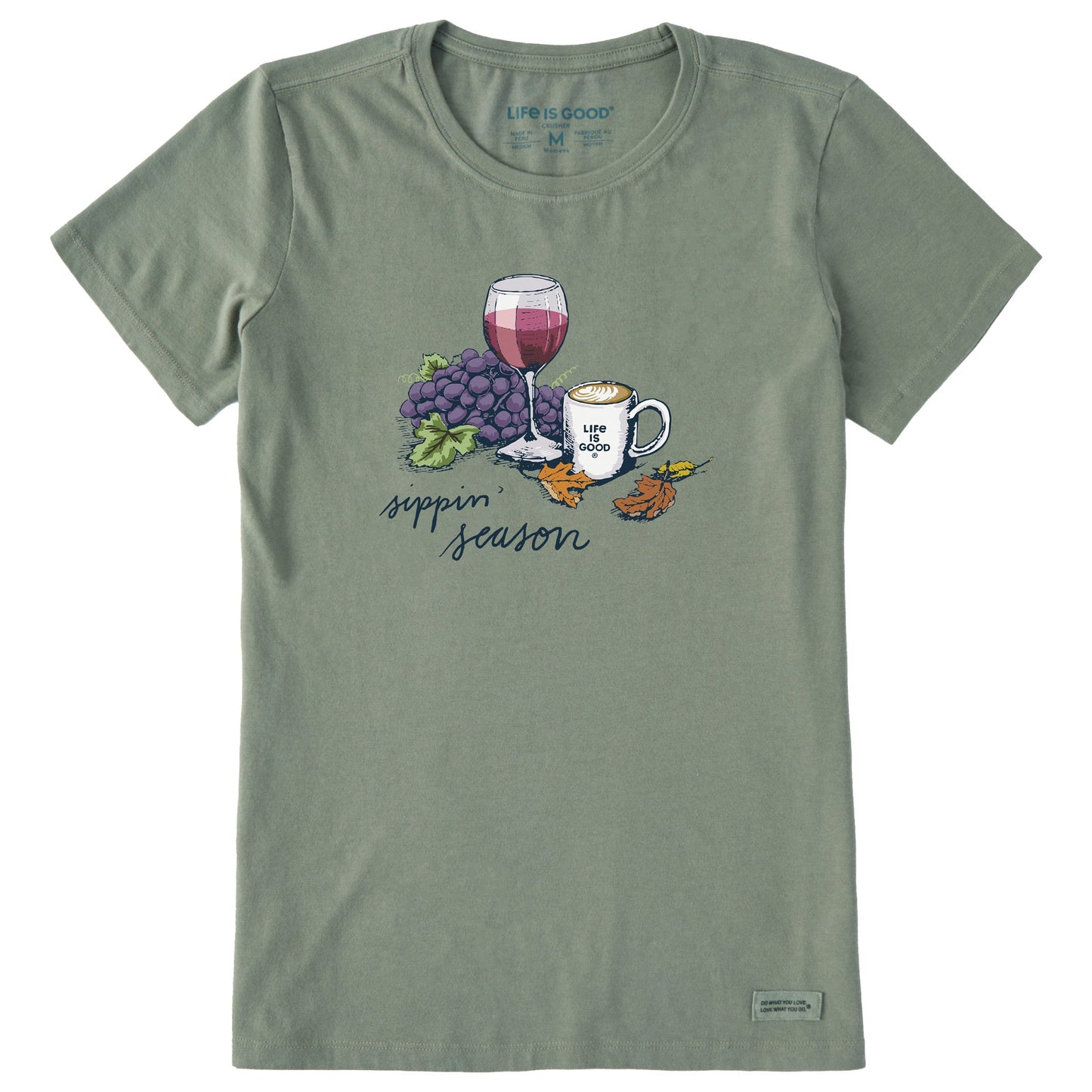 Women's Sippin' Season Wine & Coffee Short Sleeve Tee
