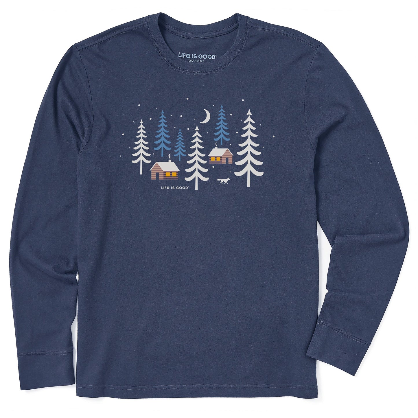 Men's Winter Cabins Fox Long Sleeve Crusher Tee
