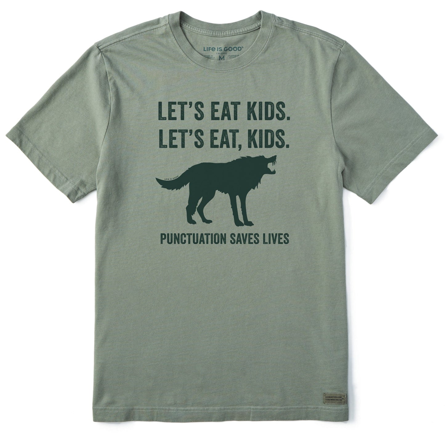 Men's Let's Eat, Kids Wolf Short Sleeve Crusher Tee