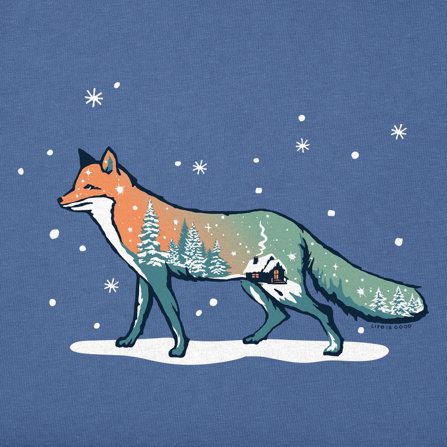 Men's Macro Snow Fox Short Sleeve Crusher Tee
