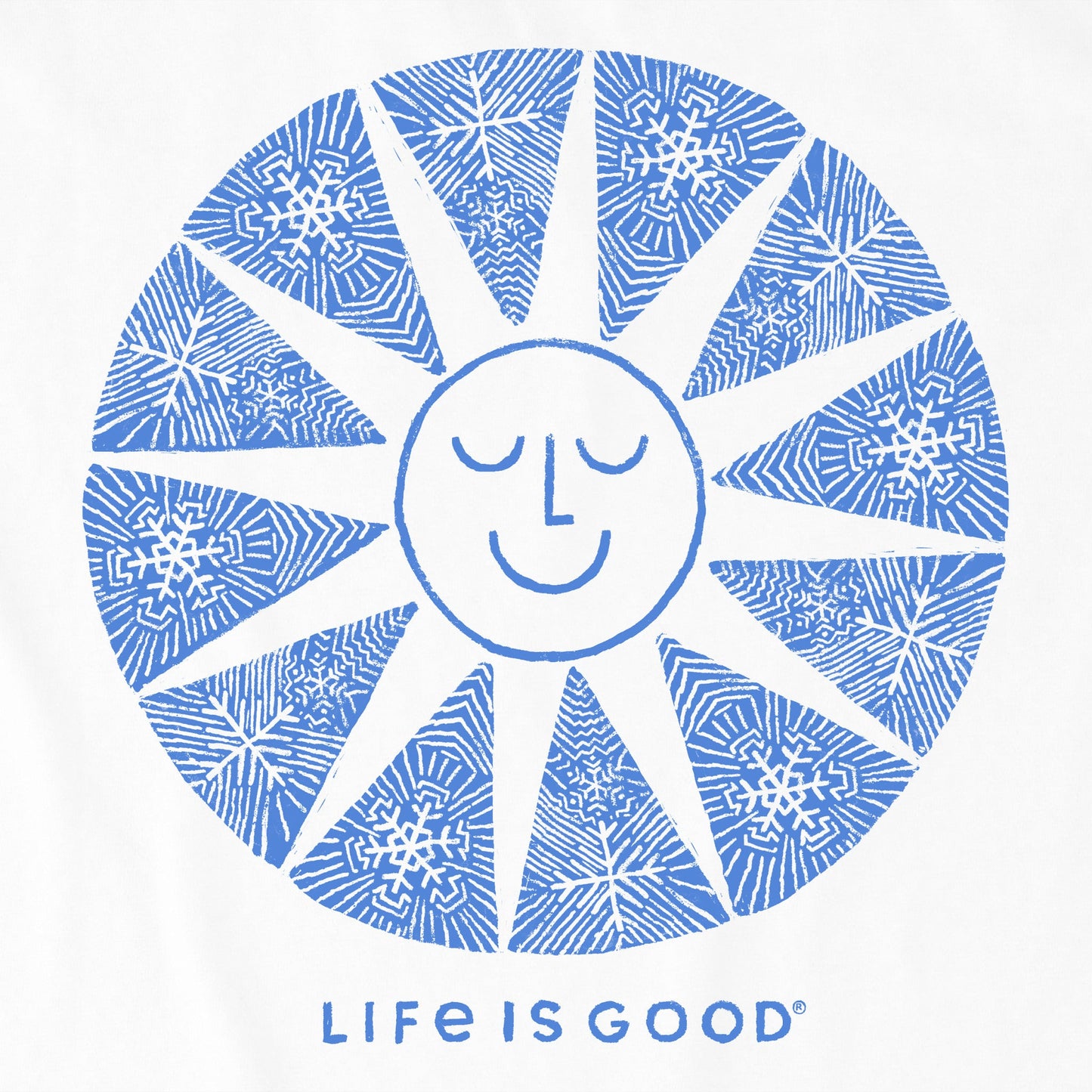 Kids Woodcut Smiling Sun Short Sleeve Crusher Tee