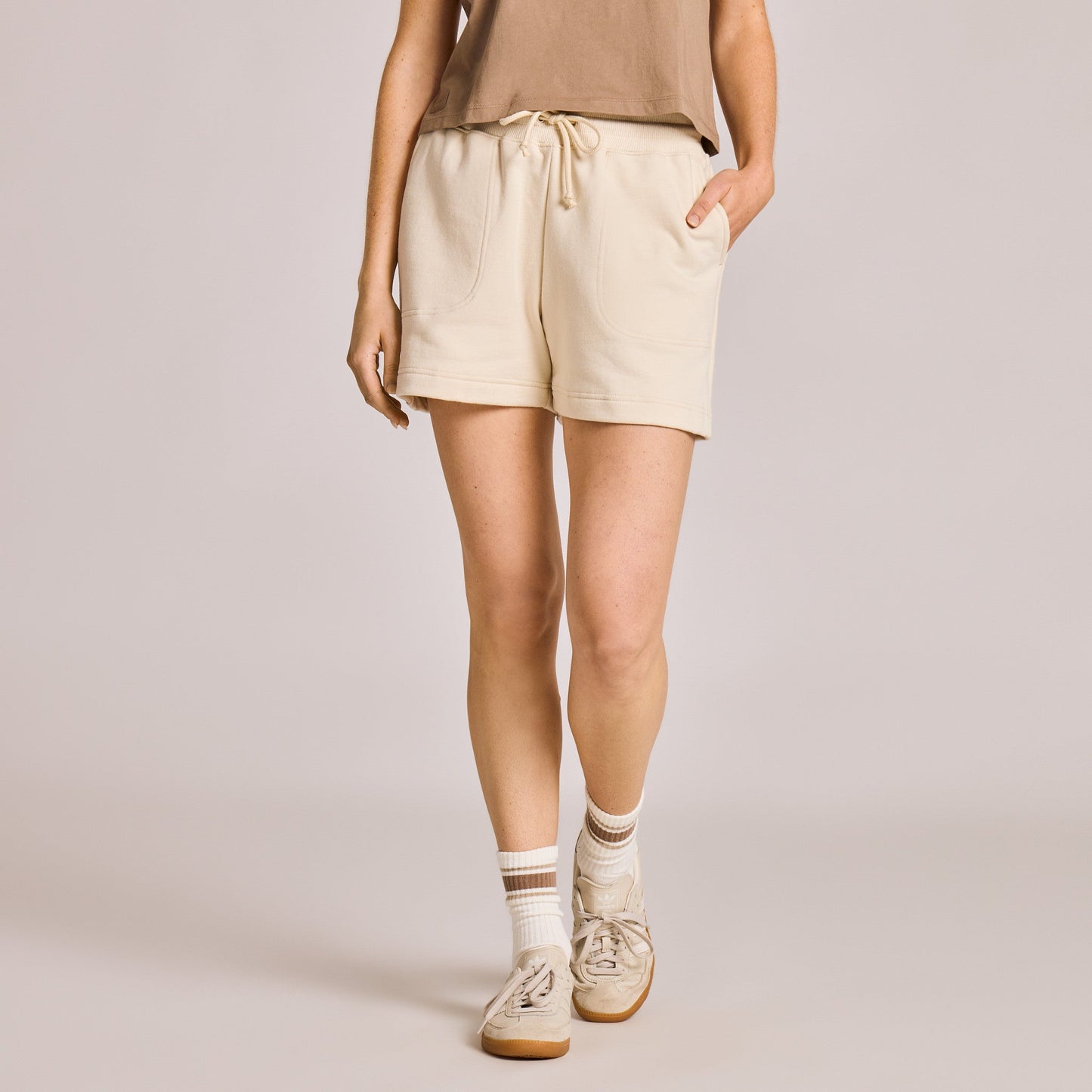 Women's Solid Good Vibes Fleece Shorts