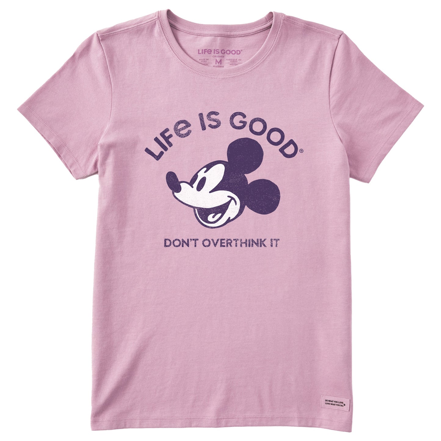 Women's Steamboat Willie Don't Overthink Short Sleeve Crusher Tee