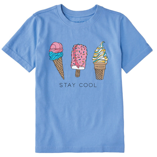 Kids Ice Cream Trio Stay Cool Short Sleeve Crusher Tee