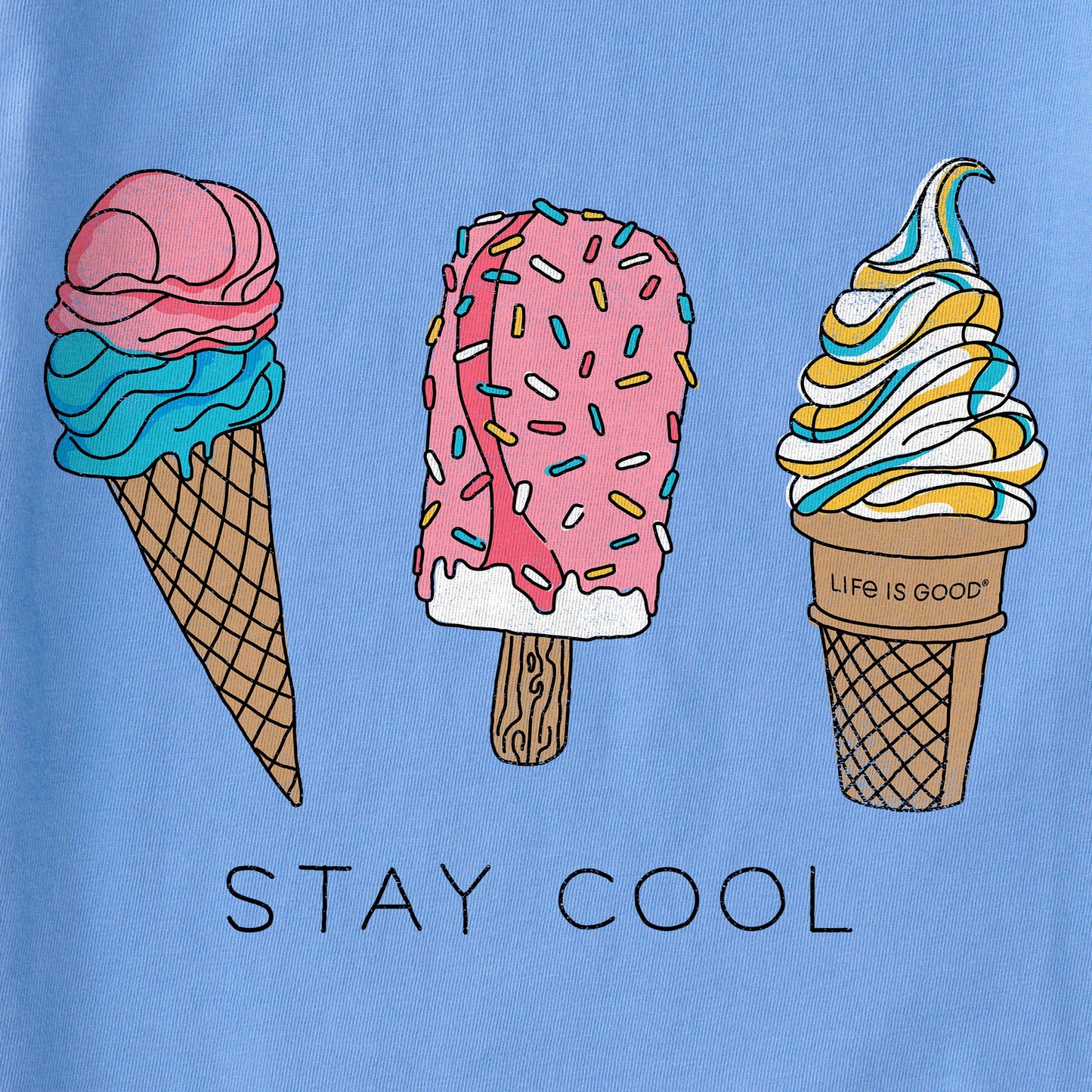 Kids Ice Cream Trio Stay Cool Short Sleeve Crusher Tee