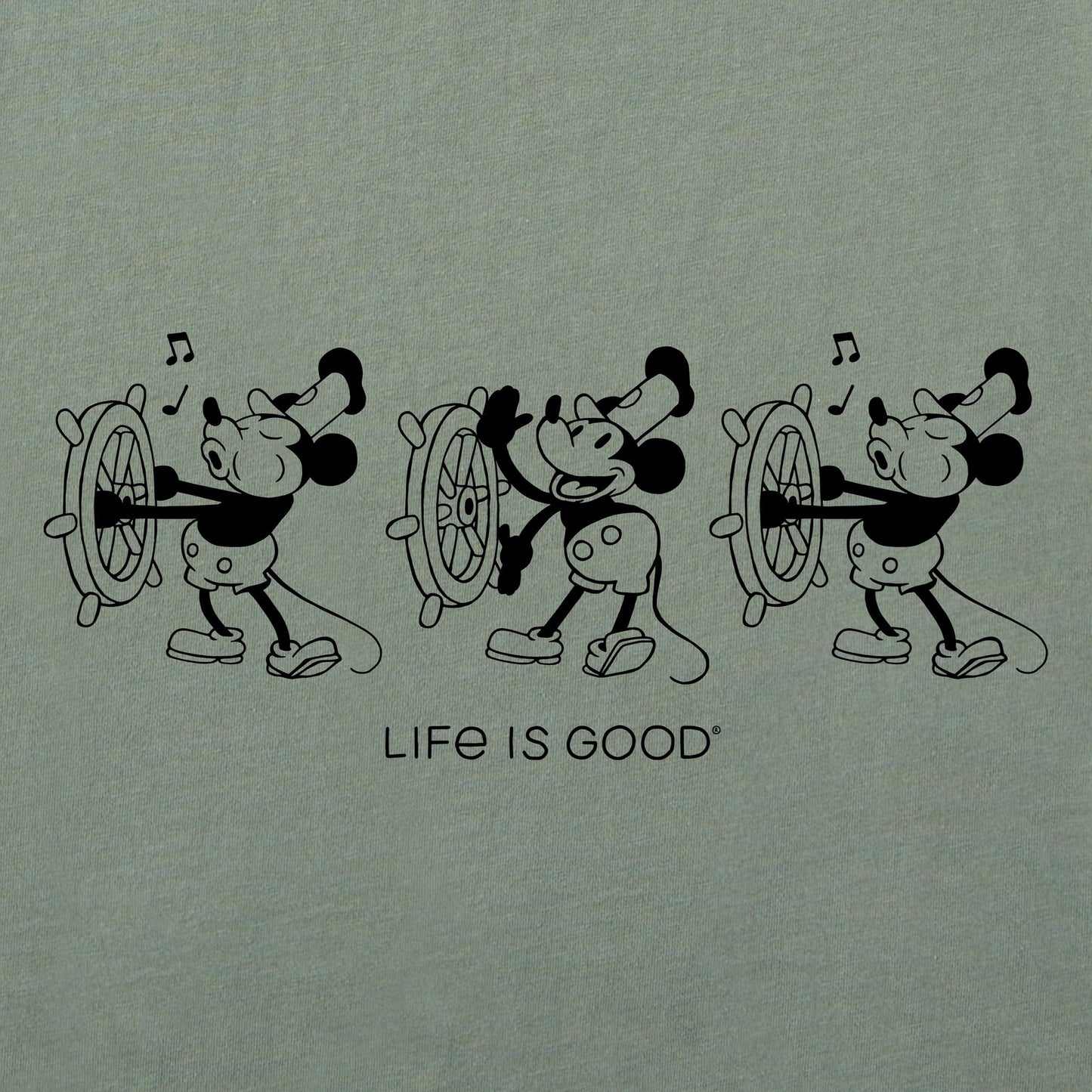 Men's Steamboat Willie at the Helm Short Sleeve Crusher Tee