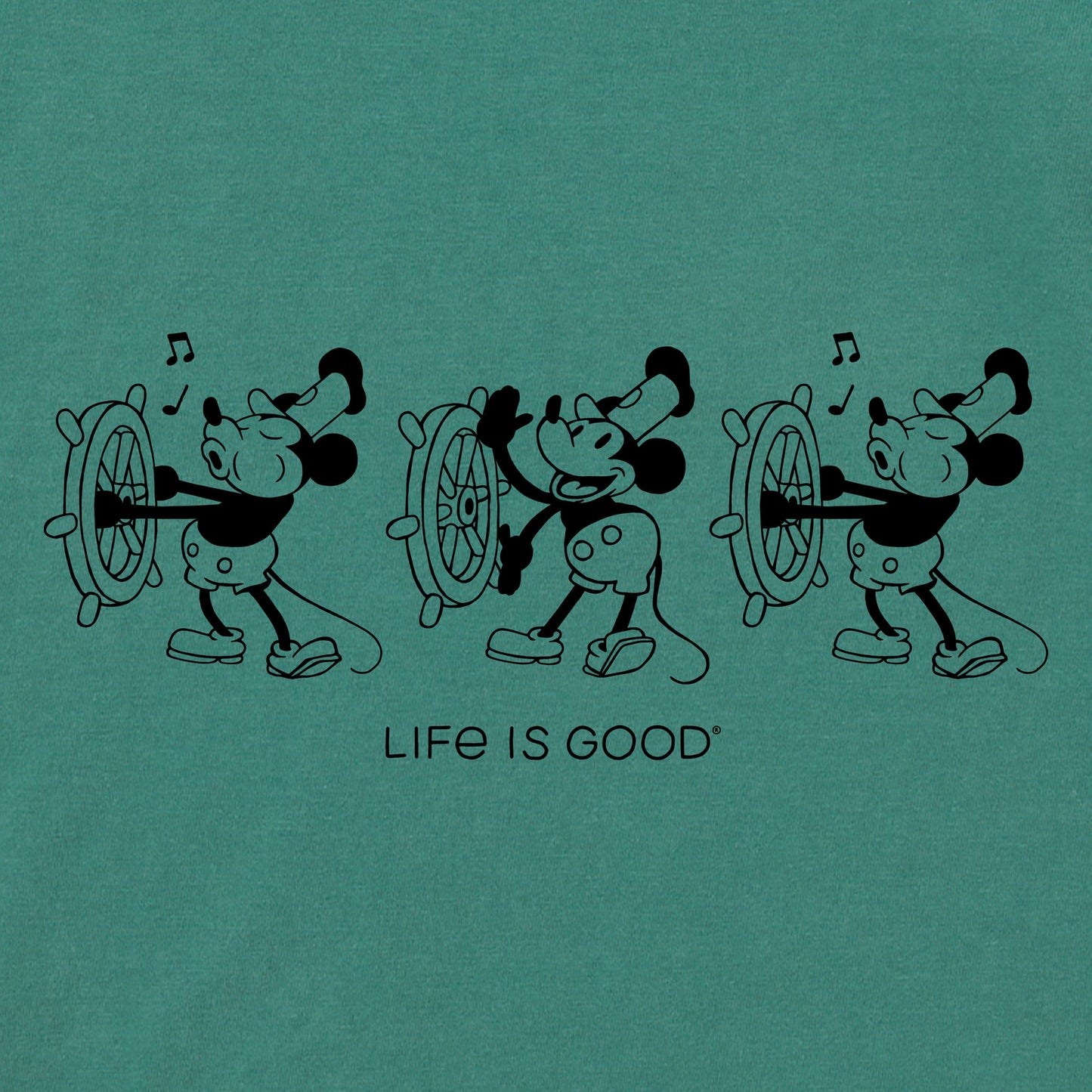 Women's Steamboat Willie at the Helm Short Sleeve Crusher Boxy Tee