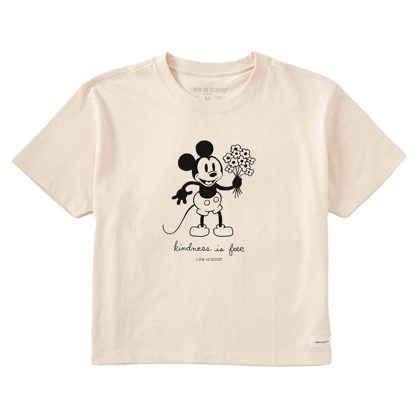 Women's Steamboat Willie Kindness Bouquet Short Sleeve Crusher Boxy Tee