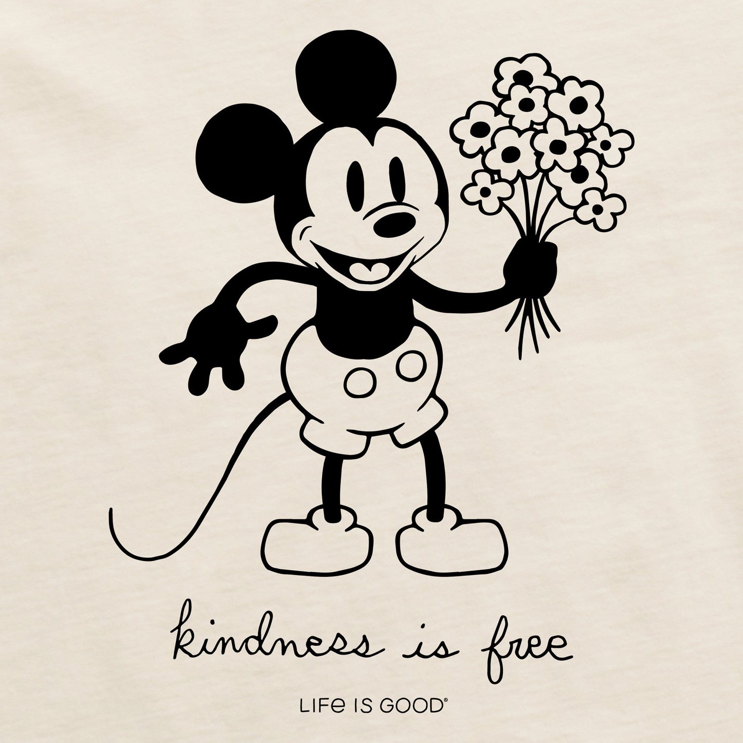 Women's Steamboat Willie Kindness Bouquet Short Sleeve Crusher Boxy Tee