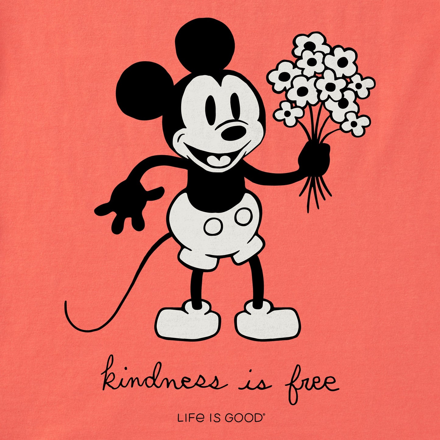 Women's Steamboat Willie Kindness Bouquet Short Sleeve Crusher Boxy Tee