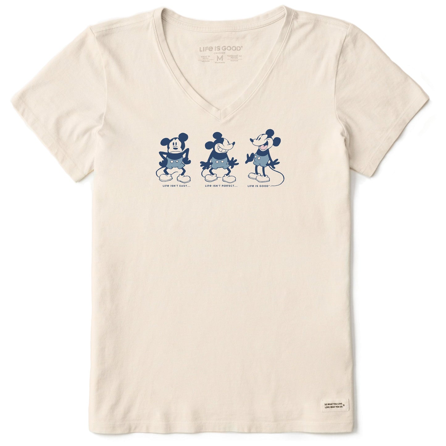 Women's Steamboat Willie Life isn't Easy Short Sleeve Vee