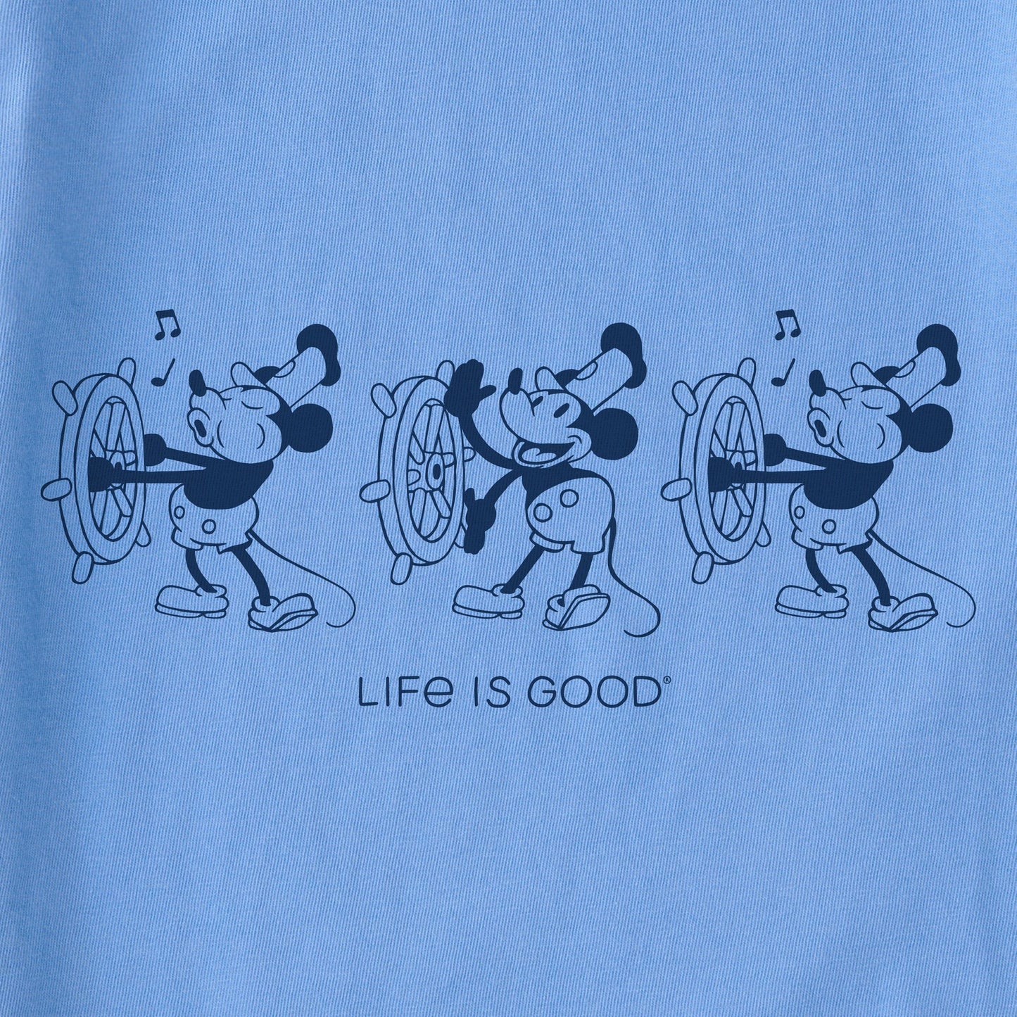 Women's Steamboat Willie at the Helm Short Sleeve Crusher Vee