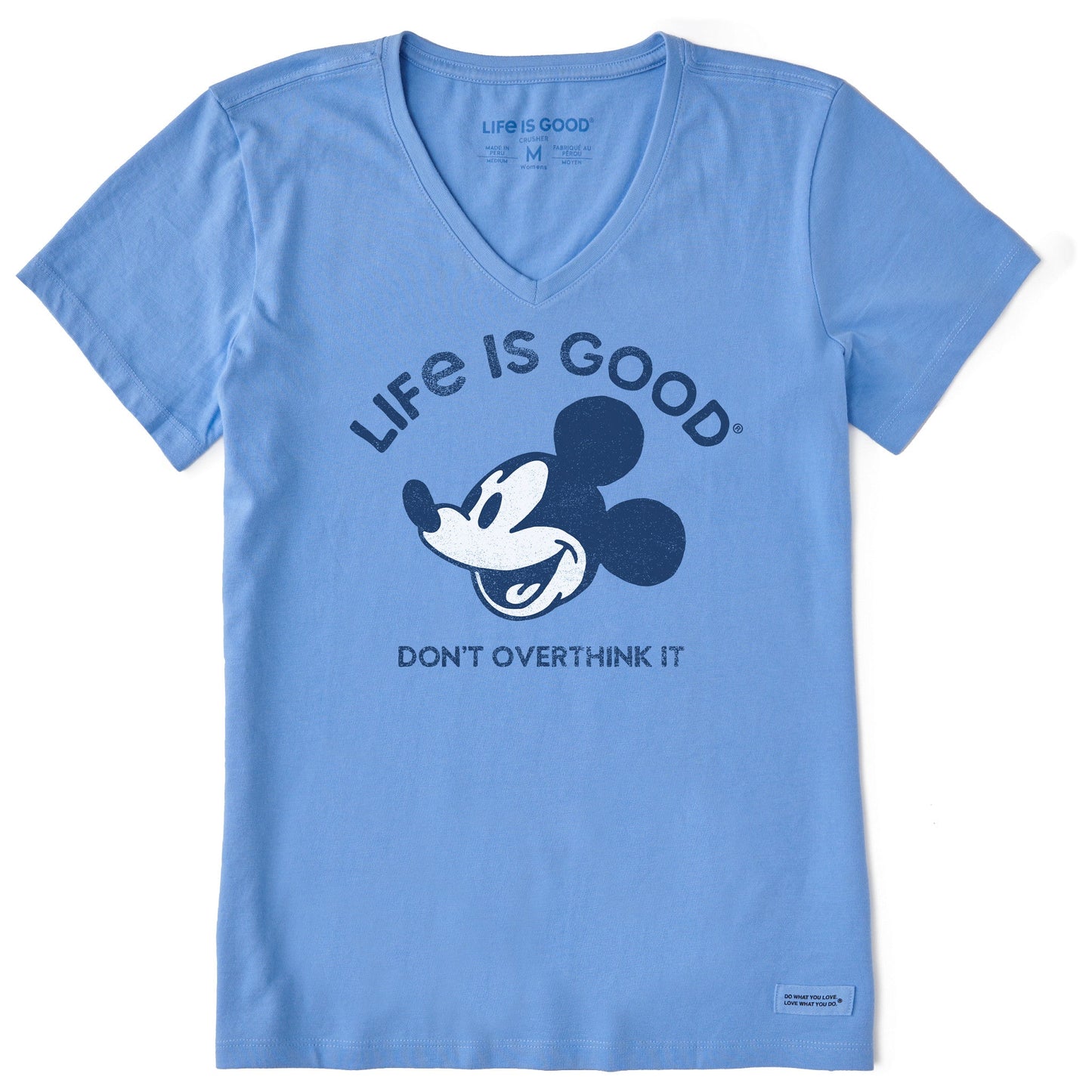 Women's Steamboat Willie Don't Overthink Short Sleeve Crusher Vee