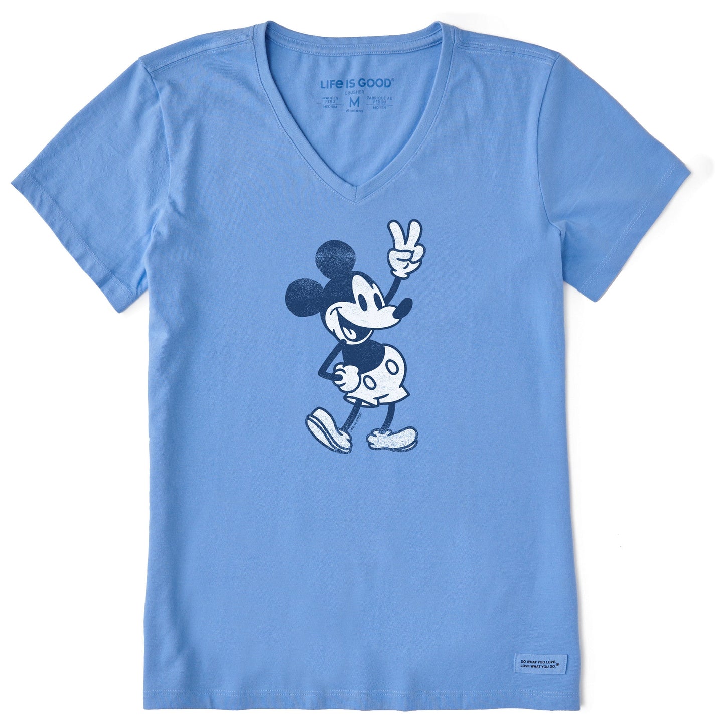 Women's Steamboat Willie Peace Short Sleeve Crusher Vee