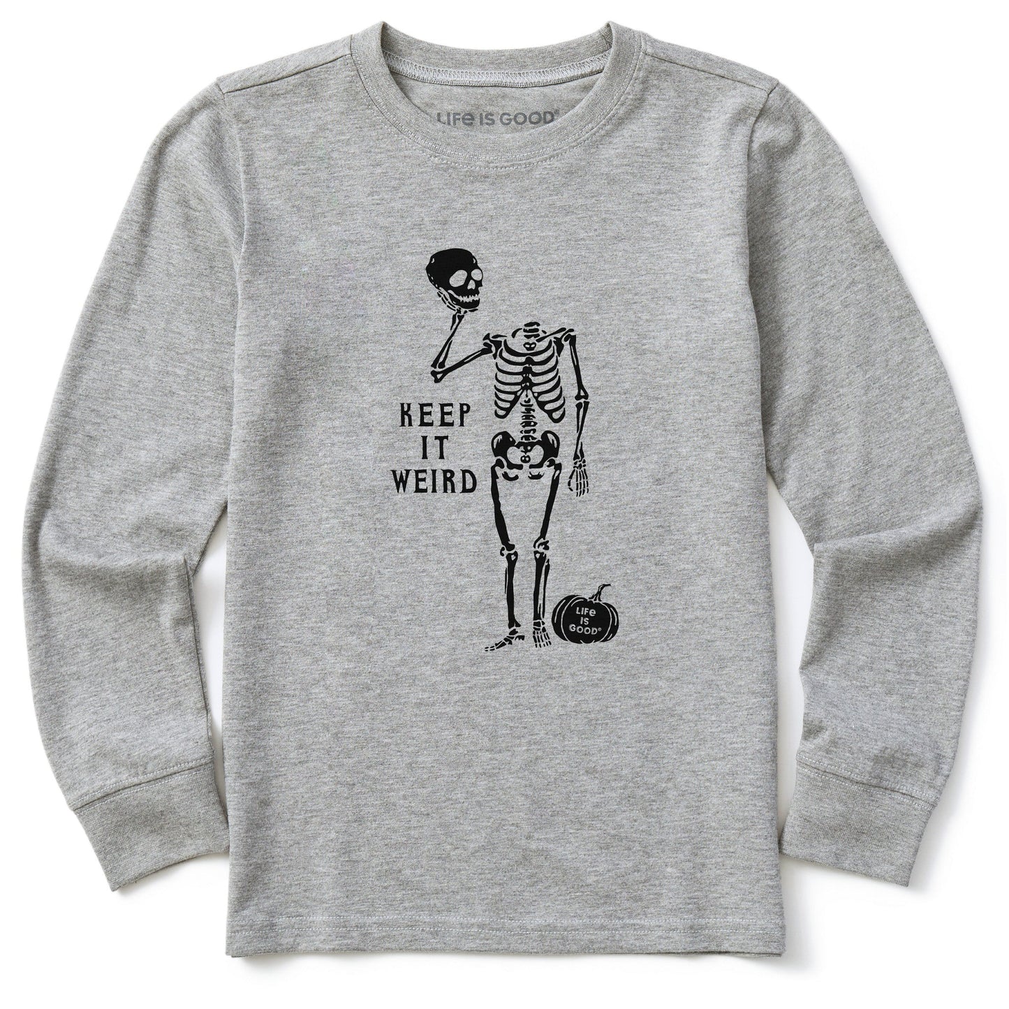 Kids Keep it Weird Skeleton Long Sleeve Crusher Tee