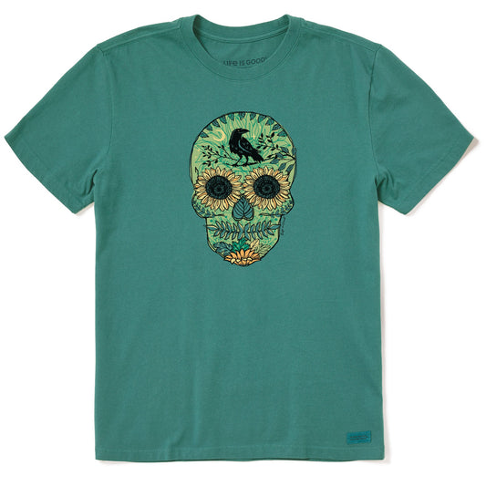 Men's Sunflower Skull Short Sleeve Crusher Tee