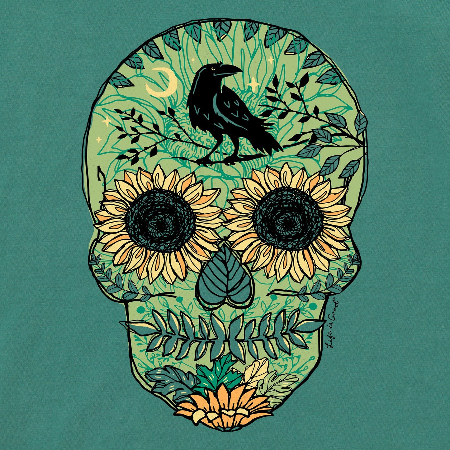 Men's Sunflower Skull Short Sleeve Crusher Tee