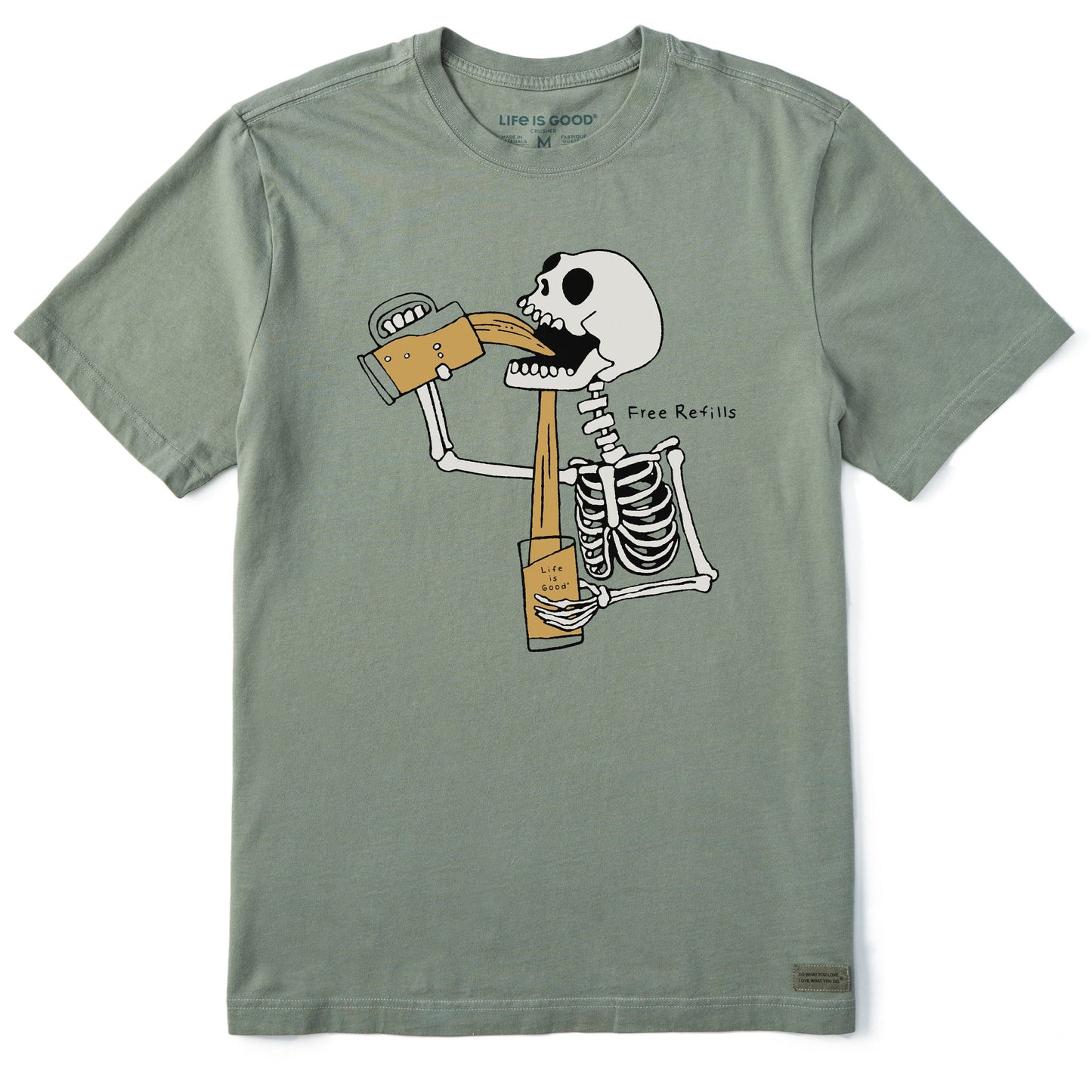 Men's Free Refills Skeleton Short Sleeve Crusher Tee