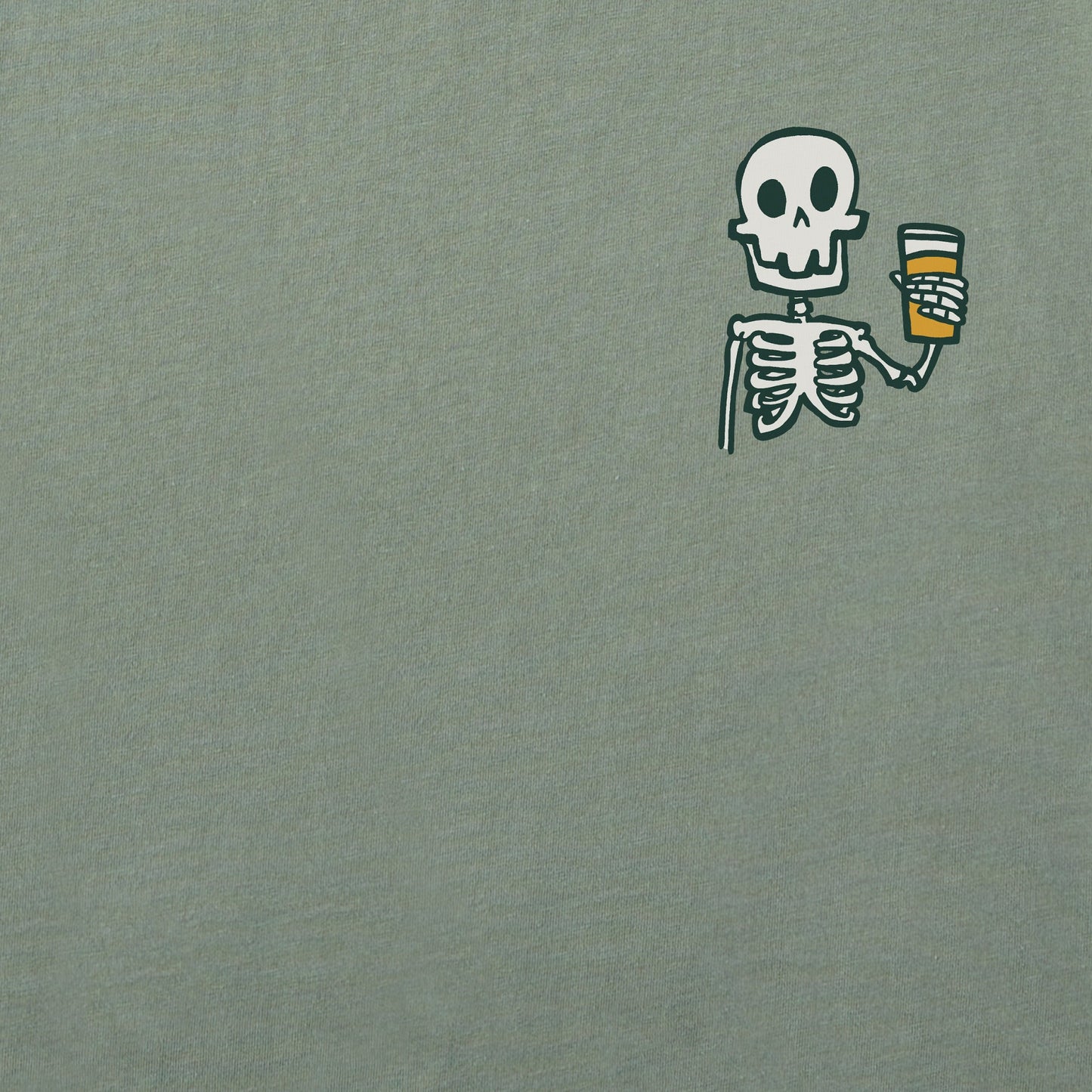 Men's Skeleton w Beer Short Sleeve Crusher Tee