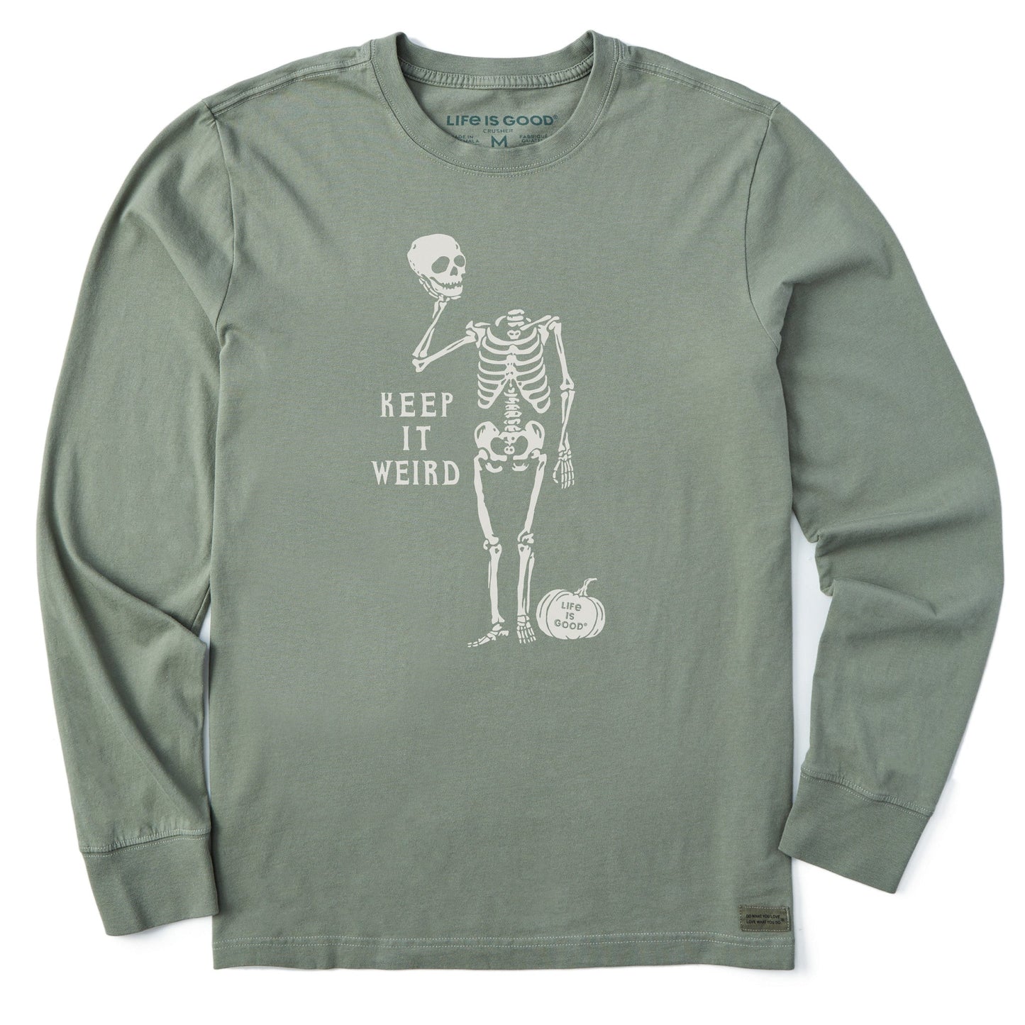 Men's Keep it Weird Skeleton Long Sleeve Crusher Tee
