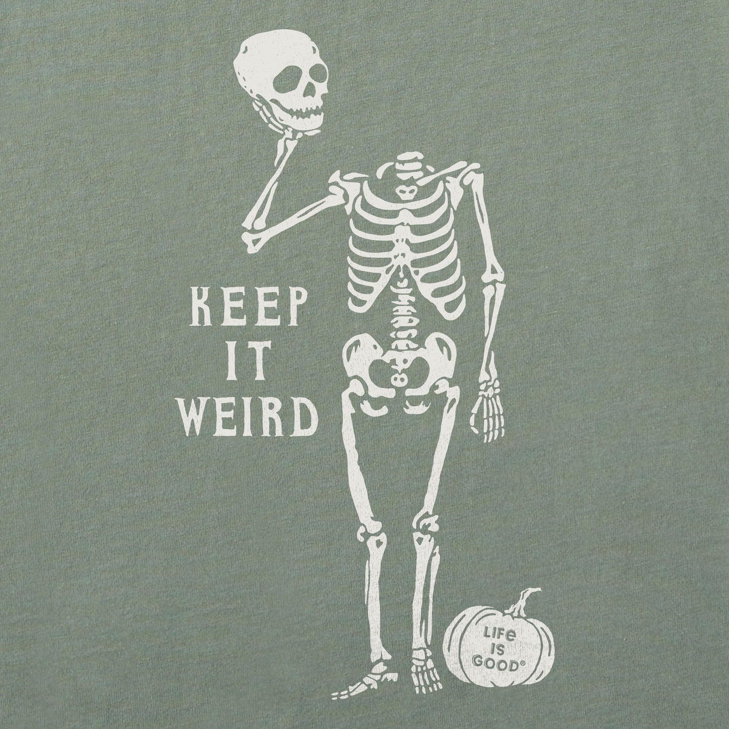 Men's Keep it Weird Skeleton Long Sleeve Crusher Tee
