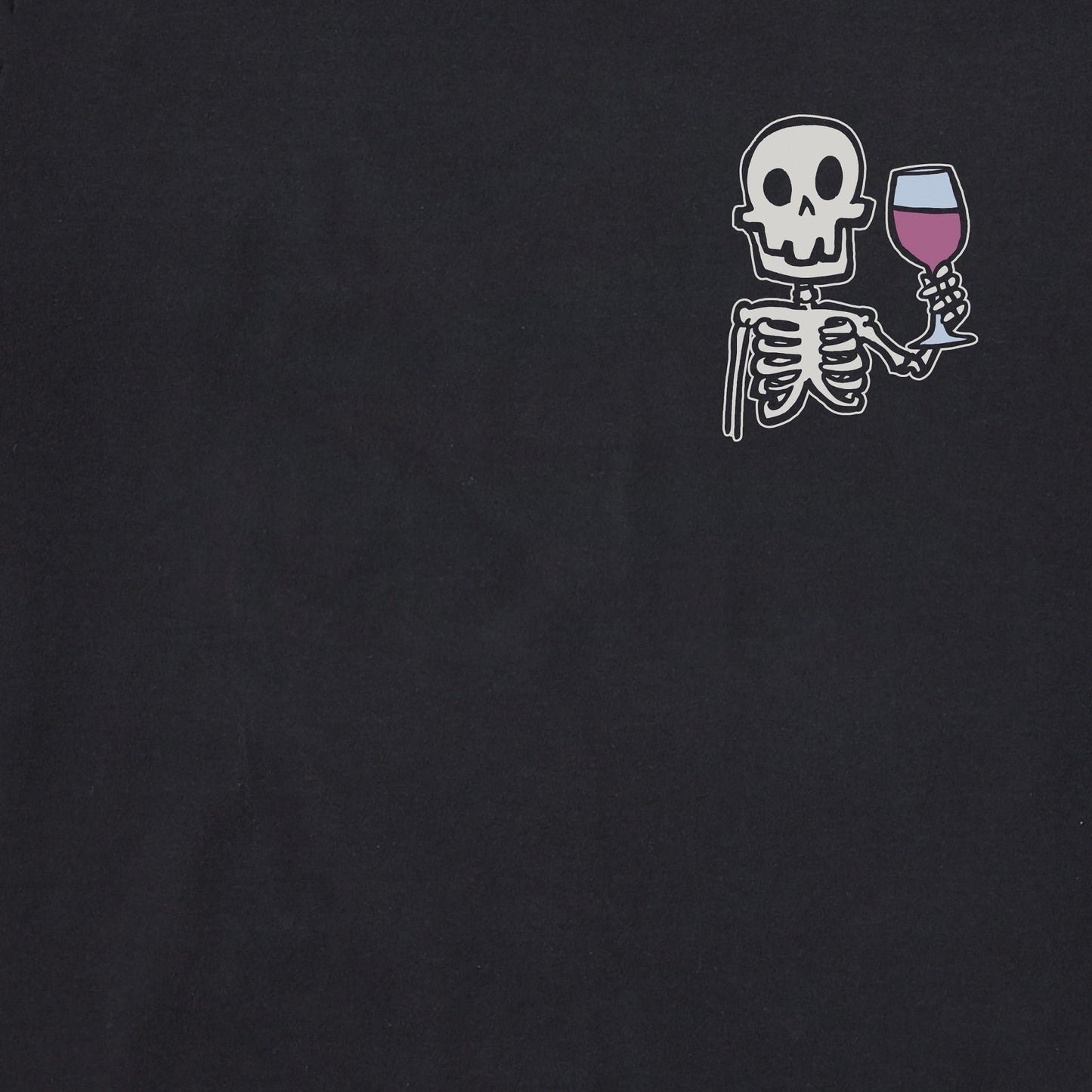 Men's Skeleton with Wine Long Sleeve Crusher Tee