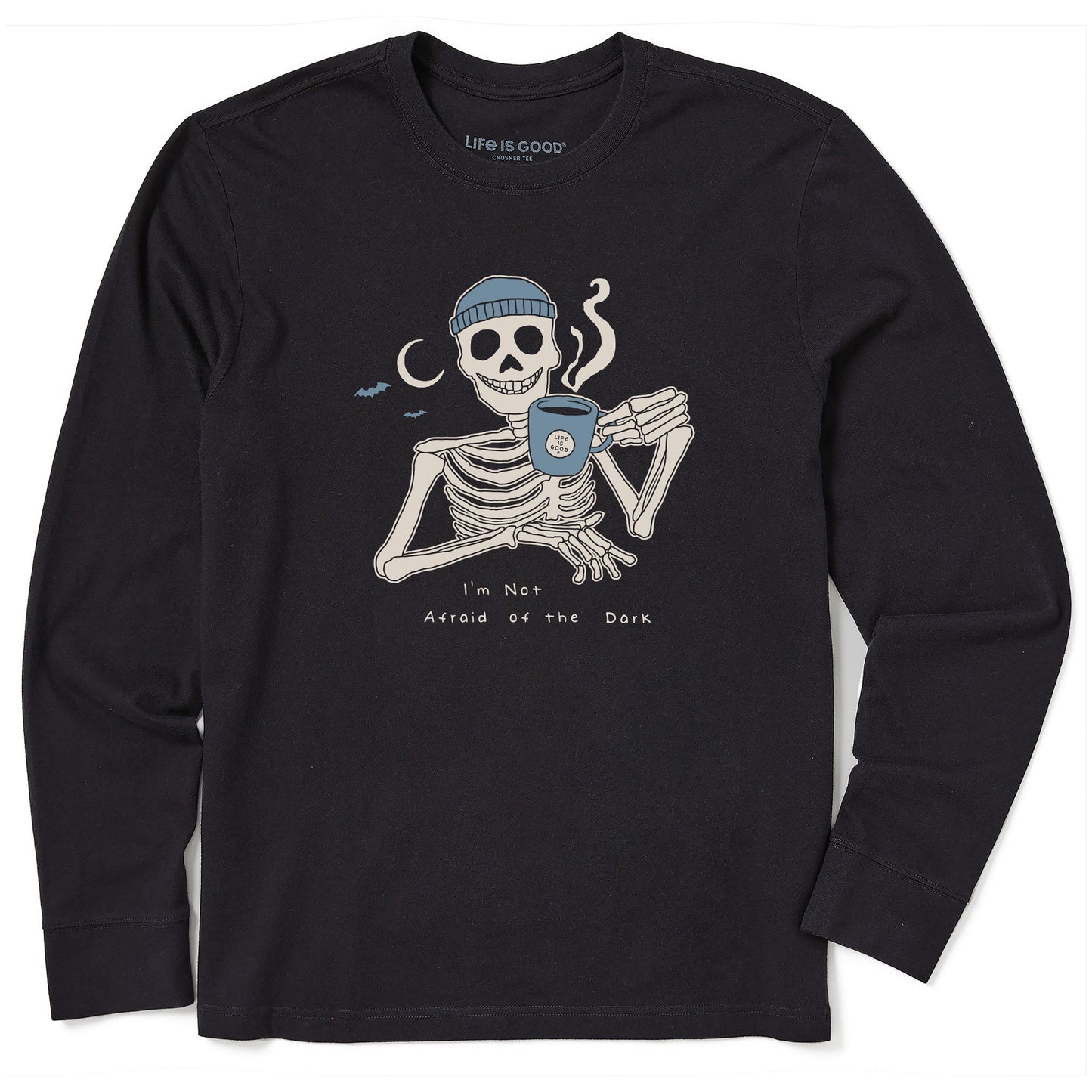 Men's Not Afraid Skeleton Long Sleeve Crusher Tee