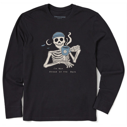 Men's Not Afraid Skeleton Long Sleeve Crusher Tee