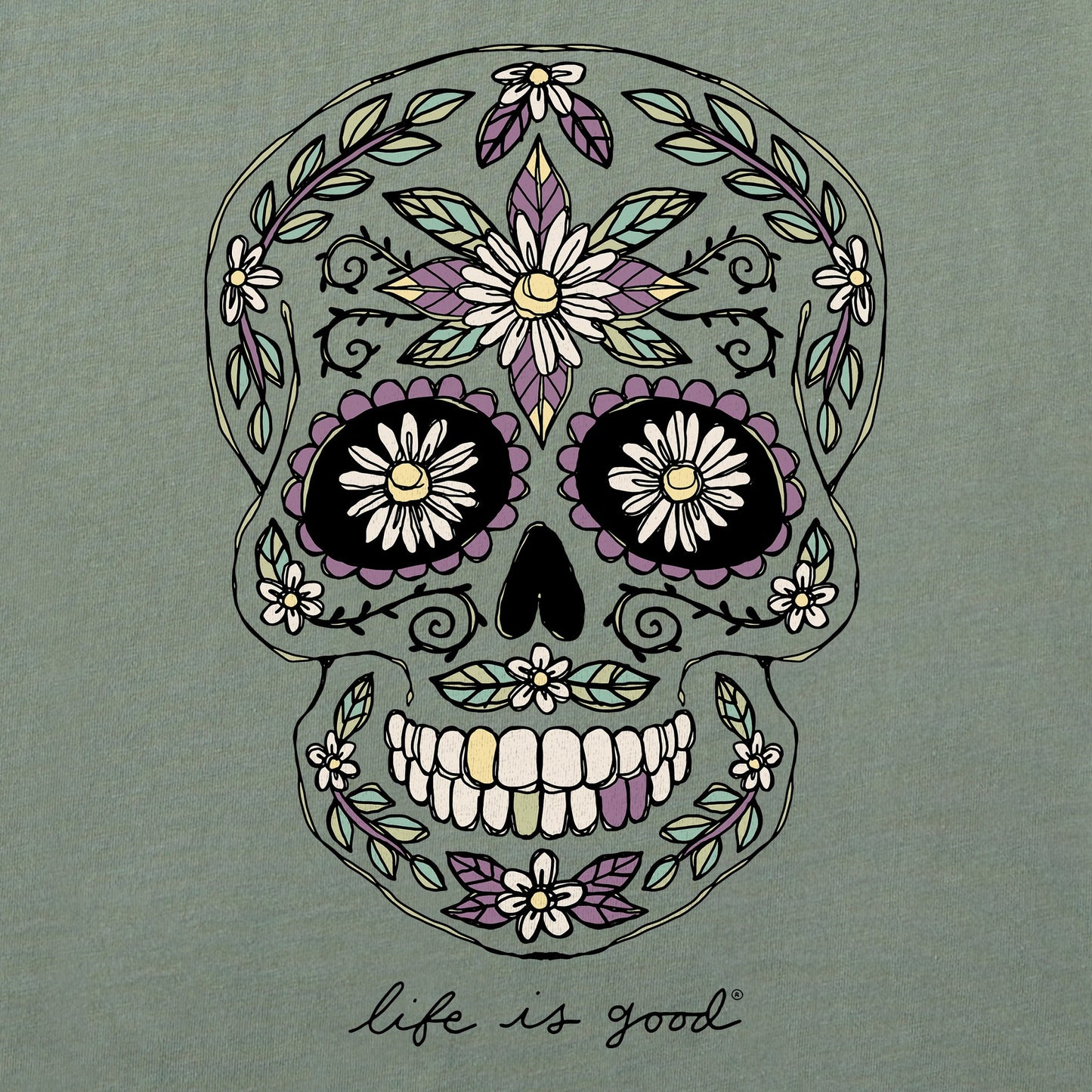 Women's Daisy Skull Short Sleeve Crusher Boxy Tee