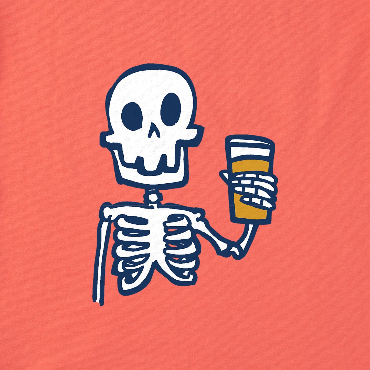 Women's Skeleton w Beer Short Sleeve Crusher Boxy Tee