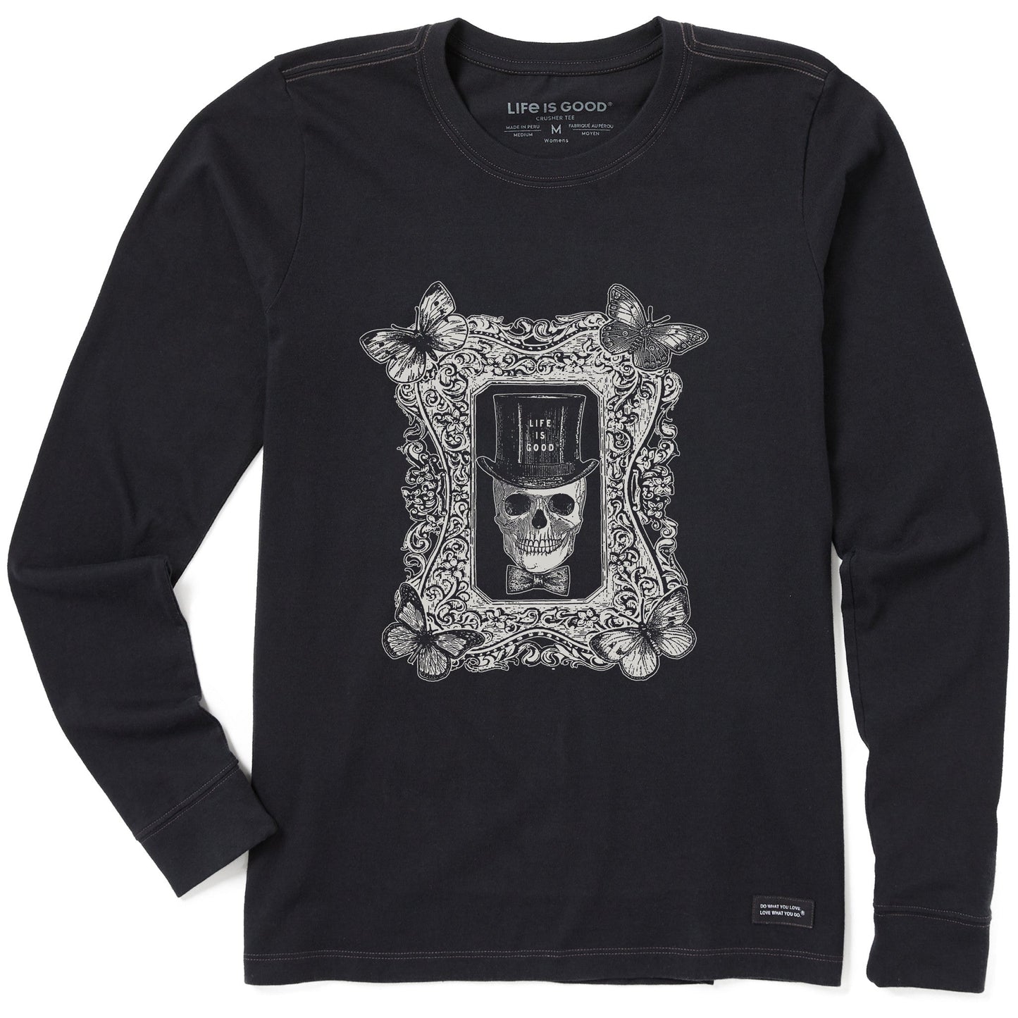 Women's Antique Treat Every Day Skull Long Sleeve Crusher Tee