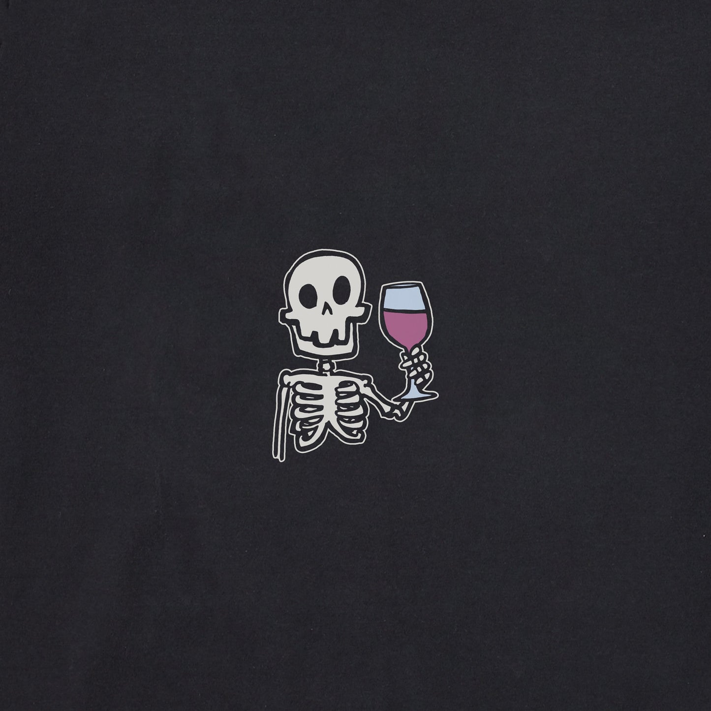 Women's Skeleton with Wine Long Sleeve Crusher Boxy Tee