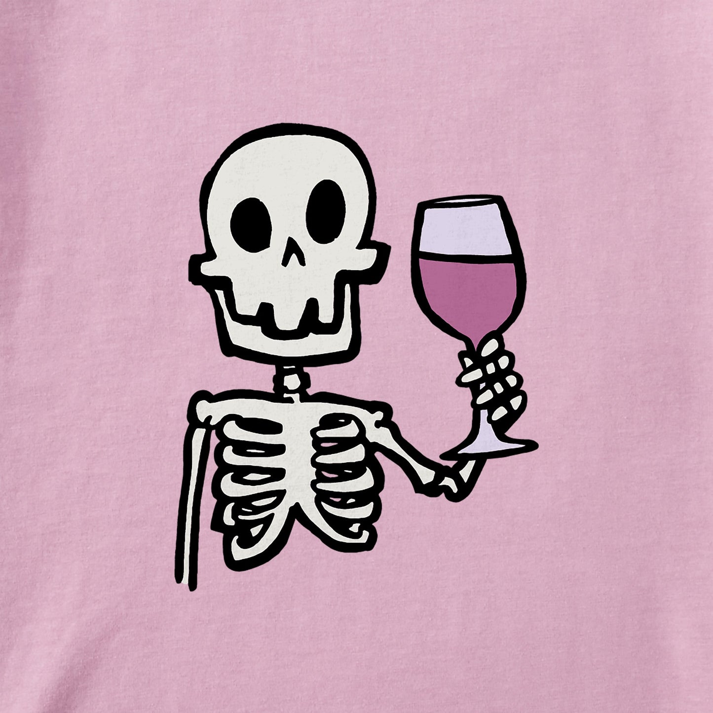 Women's Skeleton with Wine Short Sleeve Crusher Tee