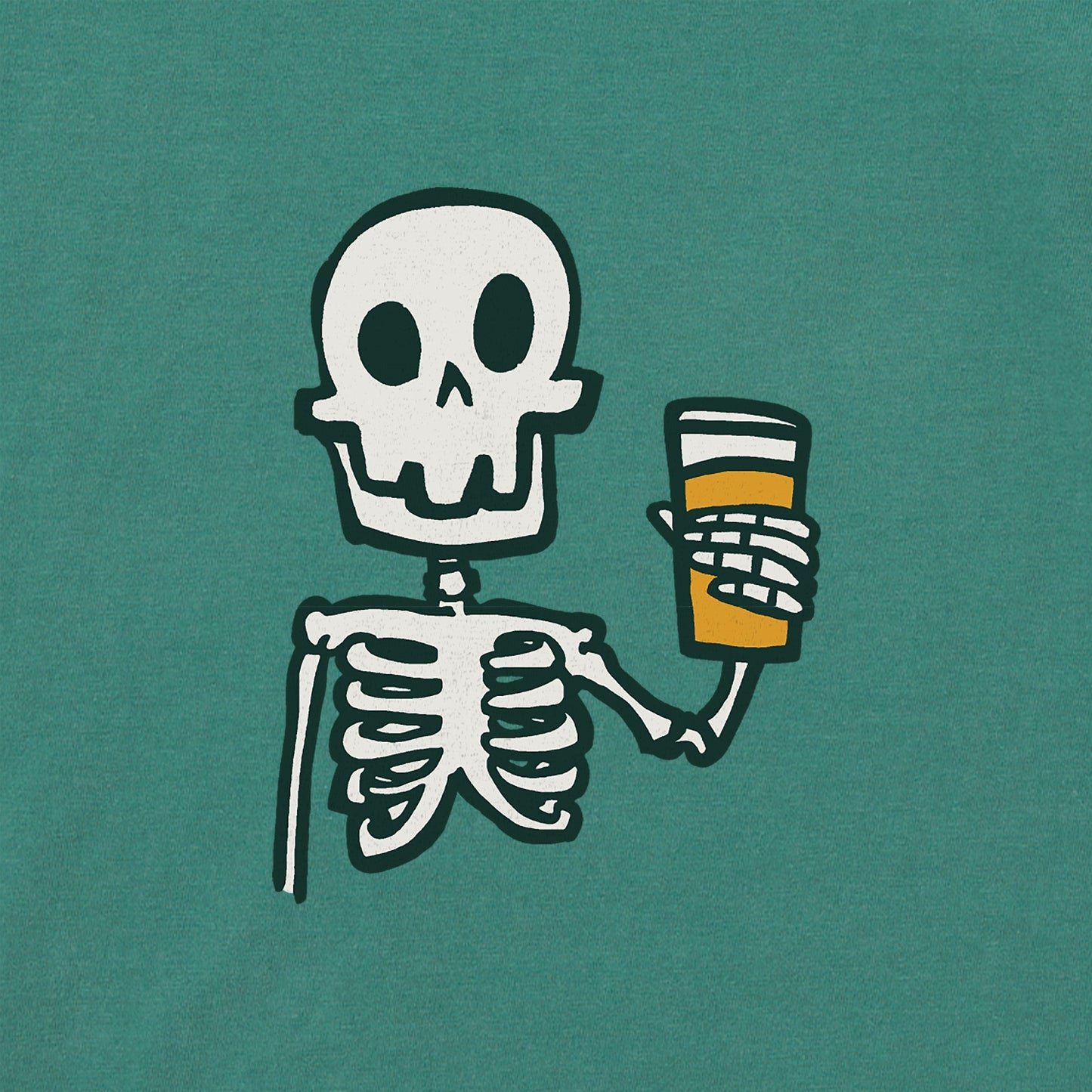 Women's Skeleton w Beer Short Sleeve Crusher Tee