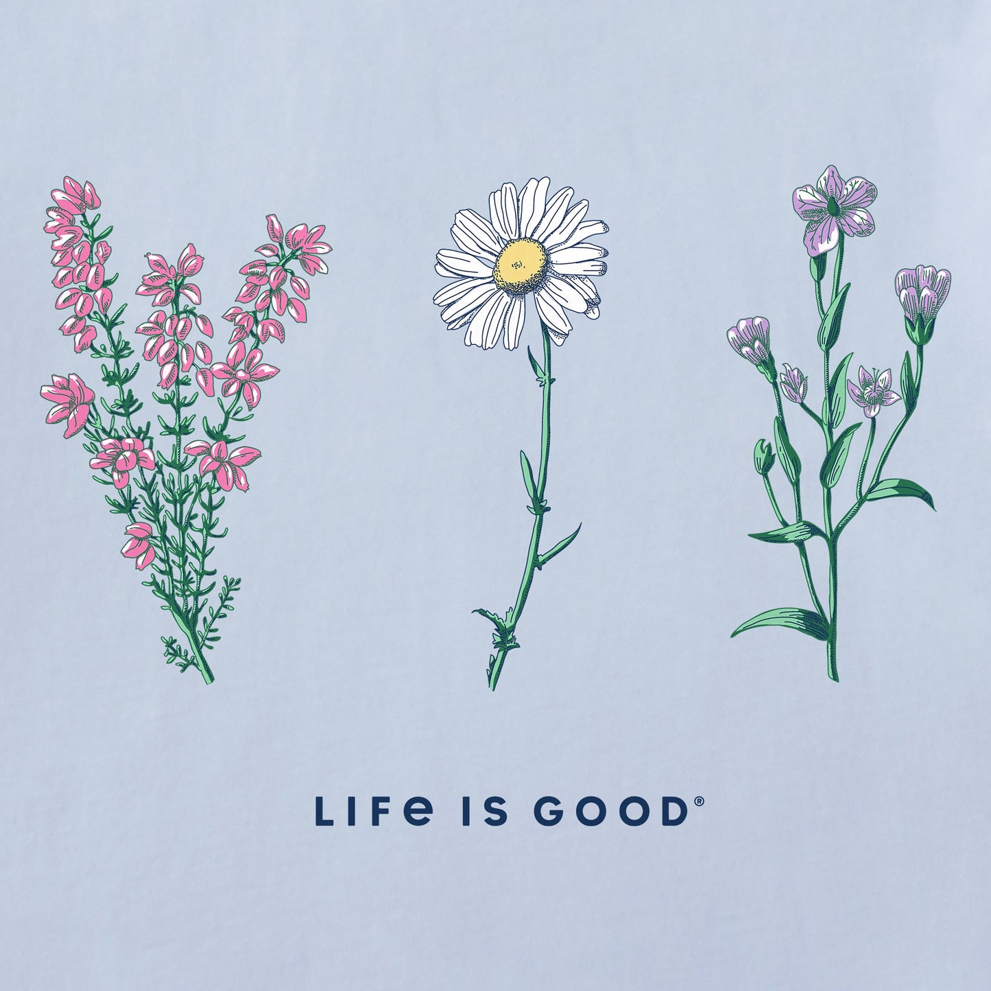 Women's Detailed Wildflowers Short Sleeve Crusher Boxy Tee