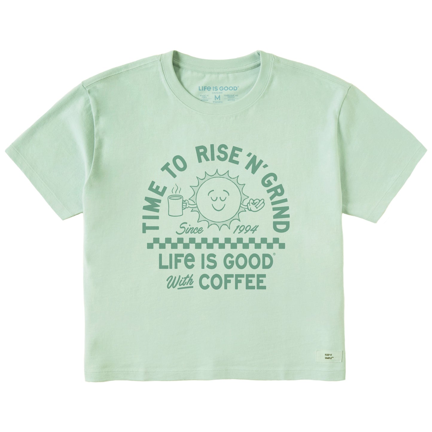 Women's Showtime Rise Coffee Sun Short Sleeve Crusher Boxy Tee